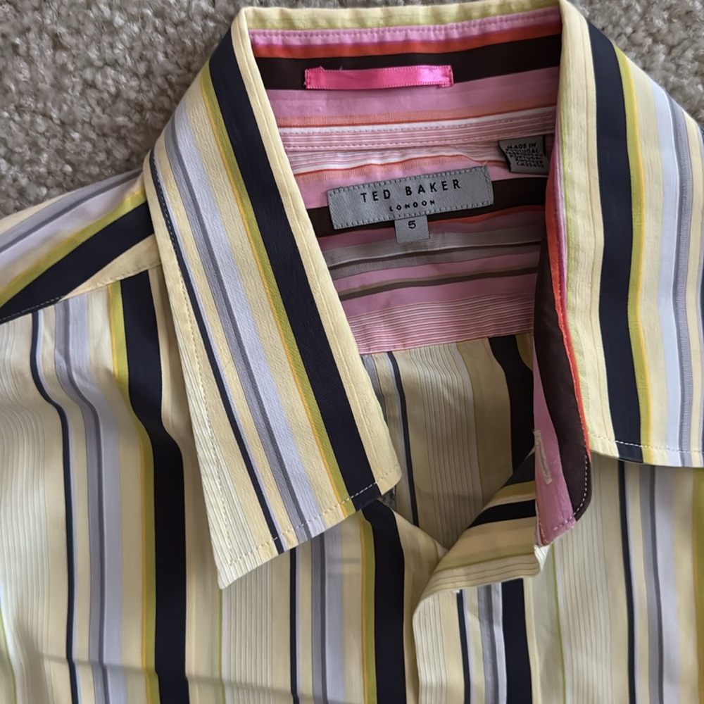 Ted Baker London Yellow Striped Dress Shirt - Picture 2 of 5
